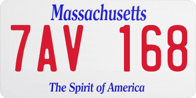 MA license plate 7AV168