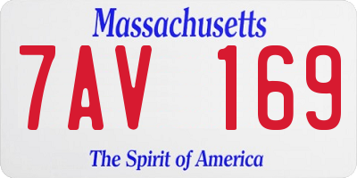 MA license plate 7AV169