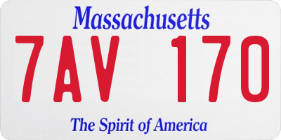 MA license plate 7AV170
