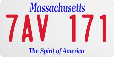 MA license plate 7AV171