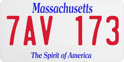 MA license plate 7AV173