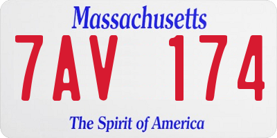 MA license plate 7AV174