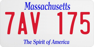 MA license plate 7AV175