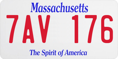 MA license plate 7AV176