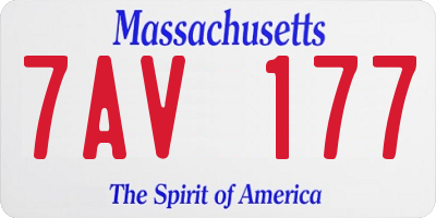 MA license plate 7AV177