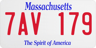 MA license plate 7AV179