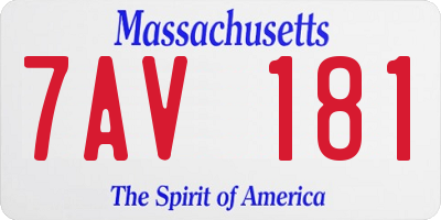MA license plate 7AV181