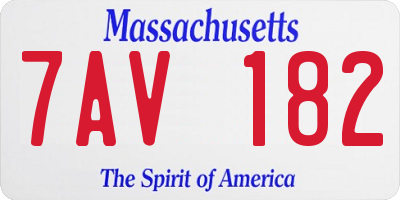 MA license plate 7AV182