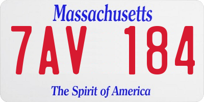 MA license plate 7AV184