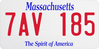MA license plate 7AV185