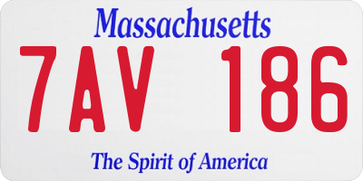 MA license plate 7AV186