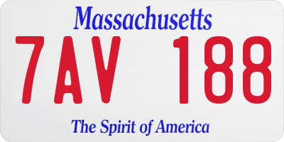 MA license plate 7AV188