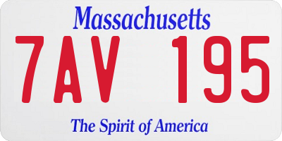 MA license plate 7AV195