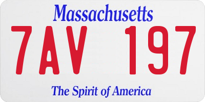 MA license plate 7AV197