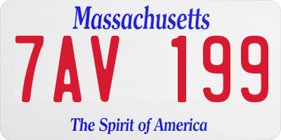 MA license plate 7AV199