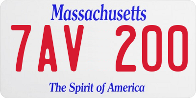 MA license plate 7AV200