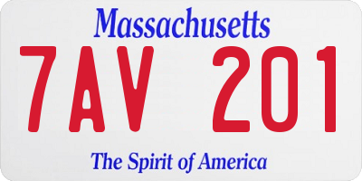 MA license plate 7AV201