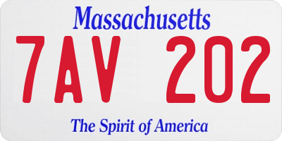 MA license plate 7AV202