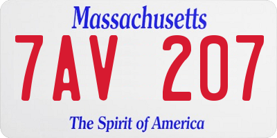 MA license plate 7AV207