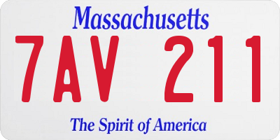 MA license plate 7AV211
