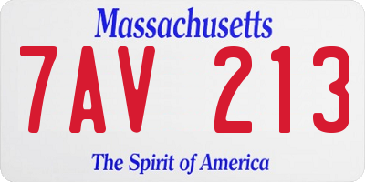 MA license plate 7AV213