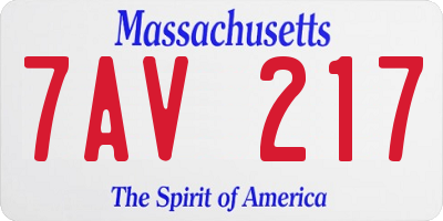 MA license plate 7AV217