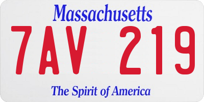MA license plate 7AV219