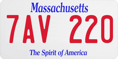 MA license plate 7AV220