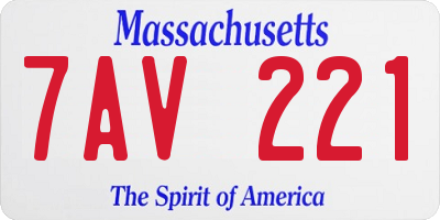 MA license plate 7AV221