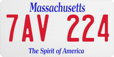 MA license plate 7AV224