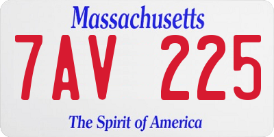 MA license plate 7AV225