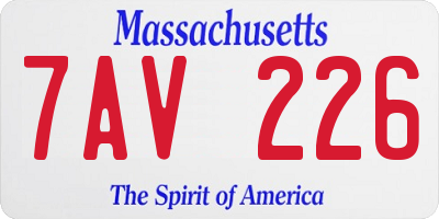 MA license plate 7AV226