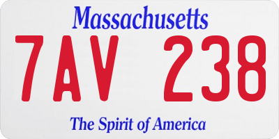 MA license plate 7AV238