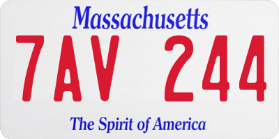 MA license plate 7AV244
