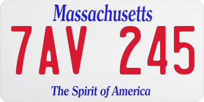 MA license plate 7AV245