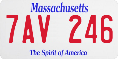 MA license plate 7AV246
