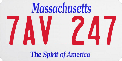 MA license plate 7AV247