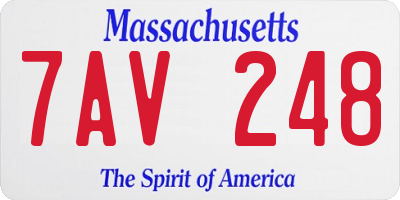 MA license plate 7AV248