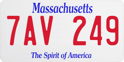MA license plate 7AV249