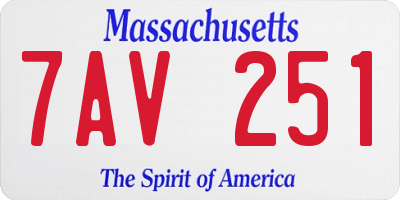 MA license plate 7AV251