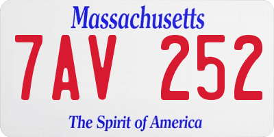 MA license plate 7AV252