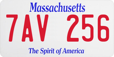MA license plate 7AV256