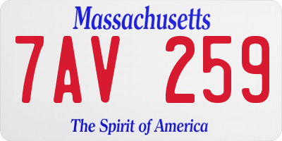 MA license plate 7AV259