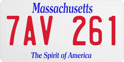 MA license plate 7AV261