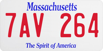 MA license plate 7AV264