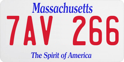 MA license plate 7AV266