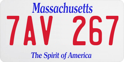 MA license plate 7AV267