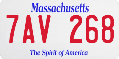 MA license plate 7AV268