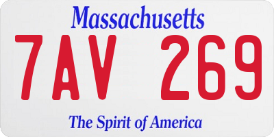 MA license plate 7AV269
