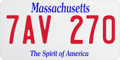 MA license plate 7AV270